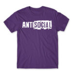 Antisocial stripe Dark Purple Men's Tee for Antisocial, Funny