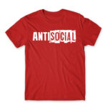 Antisocial stripe Red Men's Tee for Antisocial, Funny