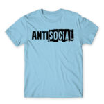 Antisocial stripe Sky Blue Men's T-shirt for Antisocial, Funny