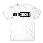 Antisocial stripe White Men's Tee for Antisocial, Funny