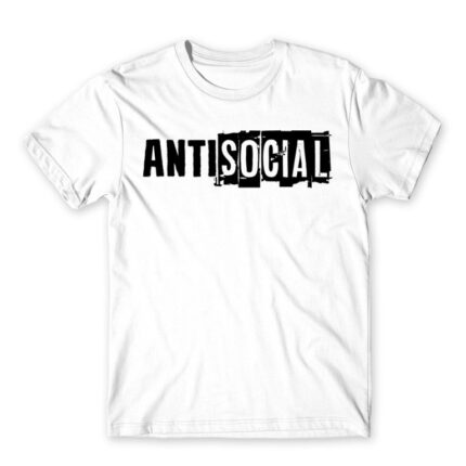Antisocial stripe White Men's Tee for Antisocial, Funny