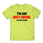 Antistupid Apple Green Men's T-shirt for Antisocial, Funny
