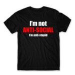 Antistupid Black Men's Tee for Antisocial, Funny
