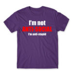 Antistupid Dark Purple Men's Tee for Antisocial, Funny