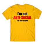 Antistupid Gold Men's Tee for Antisocial, Funny