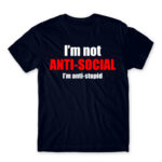 Antistupid Navy Men's Tee for Antisocial, Funny