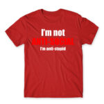 Antistupid Red Men's Tee for Antisocial, Funny