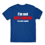 Antistupid Royal Blue Men's Tee for Antisocial, Funny