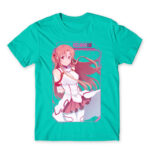 Asuna Tech Turquoise Men's T-shirt for Anime, Sword Art Online