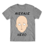 Average hero Grey Melange Men's T-shirt for Anime, One Punch Man