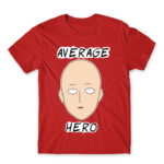 Average hero Red Men's Tee for Anime, One Punch Man