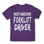 Awesome forklift driver Dark Purple Men's Tee for Forklift Driver, Work