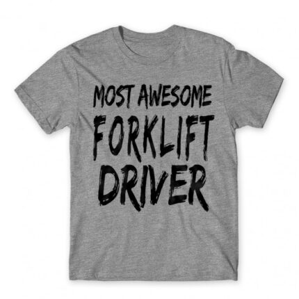Awesome forklift driver Grey Melange Men's T-shirt for Forklift Driver, Work