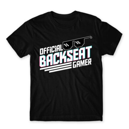Backseat Gamer Black Men's T-shirt for Streamer, Work