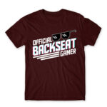 Backseat Gamer Burgundy Men's Tee for Streamer, Work