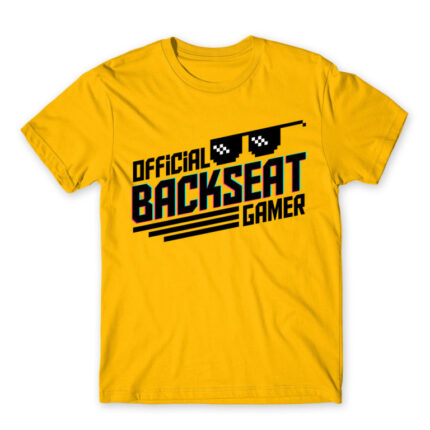 Backseat Gamer Gold Men's Tee for Streamer, Work