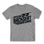 Backseat Gamer Grey Melange Men's Tee for Streamer, Work
