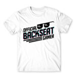 Backseat Gamer White Men's Tee for Streamer, Work