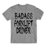 Badass forklift driver Grey Melange Men's T-shirt for Forklift Driver, Work