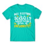 Bee keeping insanity Turquoise Men's T-shirt for Beekeeper, Work