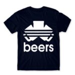 Beers Adidas Navy Men's T-shirt for Brand Parody, Funny