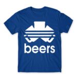 Beers Adidas Royal Blue Men's T-shirt for Brand Parody, Funny