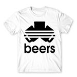 Beers Adidas White Men's Tee for Brand Parody, Funny