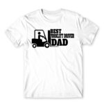 Best forklift driver dad White Men's T-shirt for Forklift Driver, Work