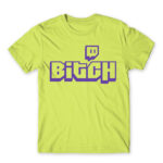 Bitch Logo Apple Green Men's T-shirt for Streamer, Work
