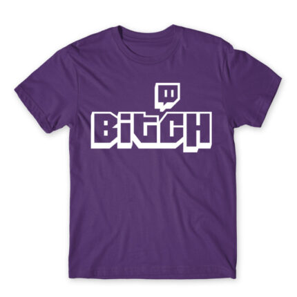 Bitch Logo Dark Purple Men's Tee for Streamer, Work