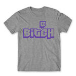Bitch Logo Grey Melange Men's Tee for Streamer, Work