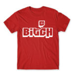 Bitch Logo Red Men's Tee for Streamer, Work