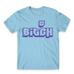 Bitch Logo Sky Blue Men's Tee for Streamer, Work