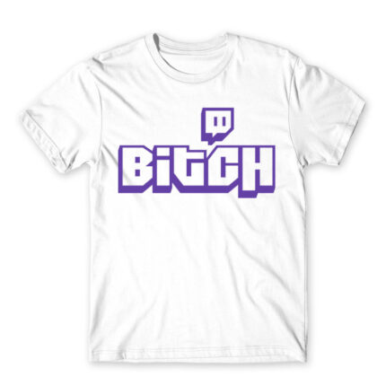 Bitch Logo White Men's Tee for Streamer, Work