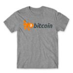 Bitcoin Grey Melange Men's T-shirt for Brand Parody, Funny