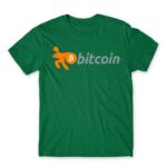 Bitcoin Kelly Green Men's Tee for Brand Parody, Funny
