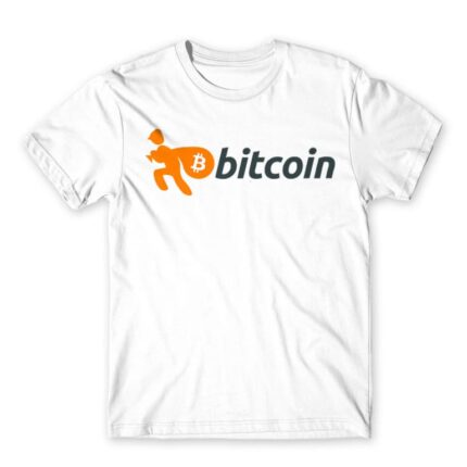 Bitcoin White Men's Tee for Brand Parody, Funny