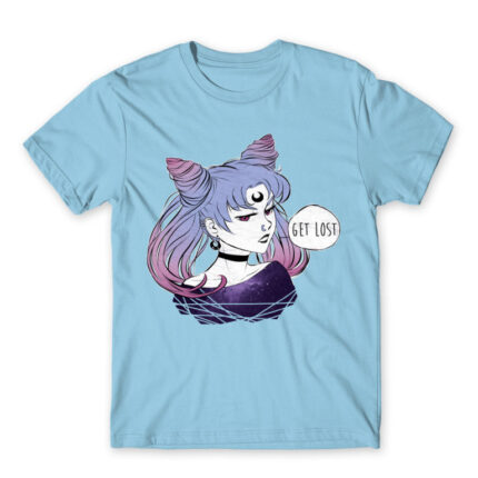 Black Lady Sky Blue Men's T-shirt for Anime, Sailor Moon