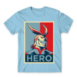 Boku no Hero Academia – All Might Sky Blue Men's T-shirt for Anime, My Hero Academia