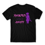 Born Yandere January Black Men's T-shirt for Anime, Dere