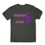 Born Yandere January Dark Grey Men's T-shirt for Anime, Dere