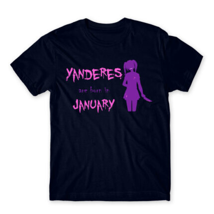 Born Yandere January Navy Men's T-shirt for Anime, Dere