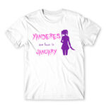 Born Yandere January White Men's Tee for Anime, Dere