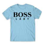 BOSS lady Sky Blue Men's T-shirt for Brand Parody, Funny