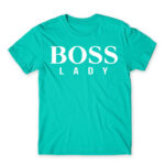 BOSS lady Turquoise Men's T-shirt for Brand Parody, Funny