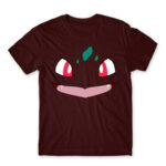 Bulbasaur face Burgundy Men's T-shirt for Anime, Pokemon