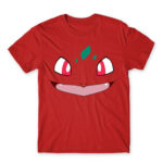 Bulbasaur face Red Men's T-shirt for Anime, Pokemon