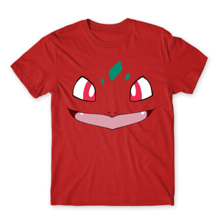 Bulbasaur face Red Men's T-shirt for Anime, Pokemon