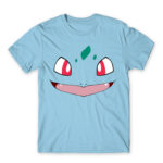 Bulbasaur face Sky Blue Men's T-shirt for Anime, Pokemon
