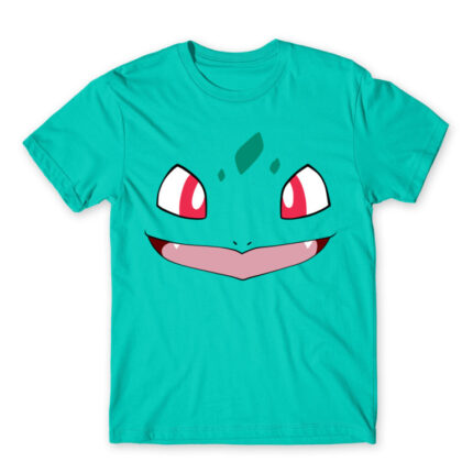 Bulbasaur face Turquoise Men's T-shirt for Anime, Pokemon